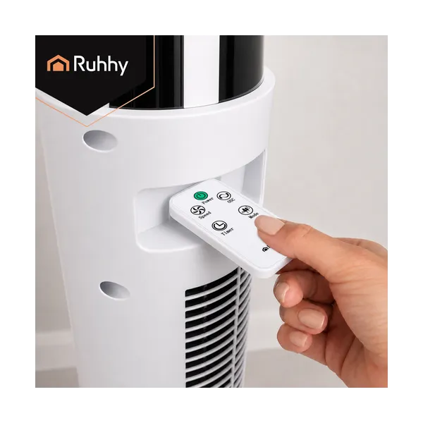 90cm white column fan + Ruhhy remote control