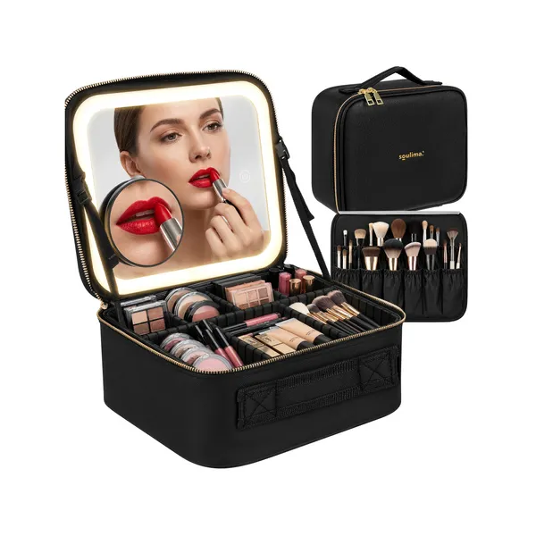 Soulima 27236 LED Cosmetic Case with Mirror