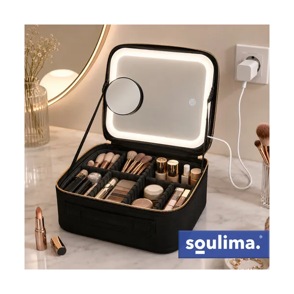 Soulima 27236 LED Cosmetic Case with Mirror