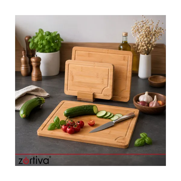 Bamboo chopping board - 3 pcs Zortiva