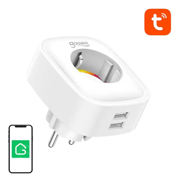 Smart plug WiFi Gosund SP112 2xUSB, 16A, Tuya | Pirkt tiešsaistē — Megaluks