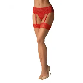 Kojinės su petnešomis Obsessive 838-STO-3 Raudona L/XL