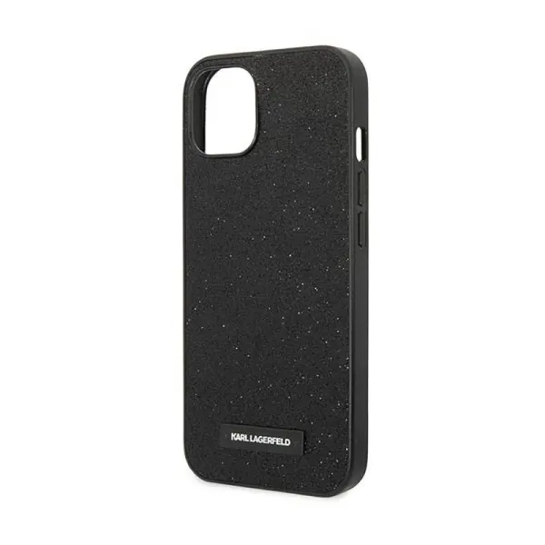 Karl Lagerfeld Glitter Plaque Logo - Case for iPhone 14 Plus (Black)
