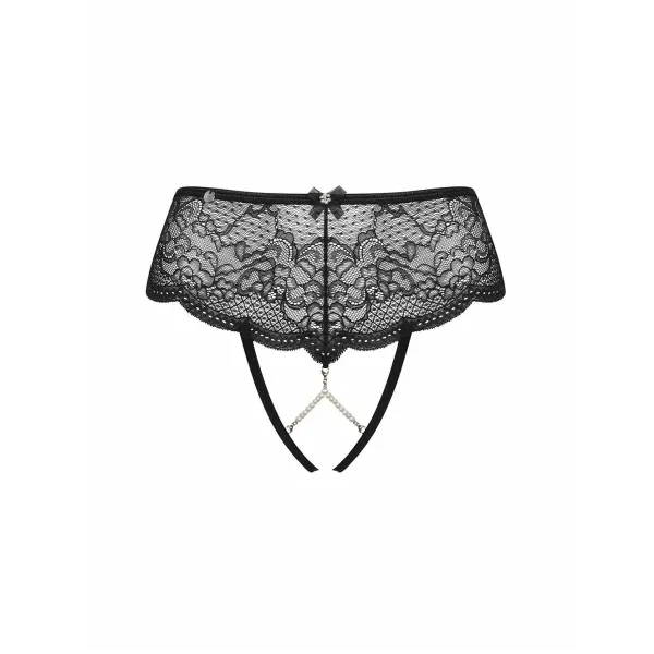 Стринги Obsessive Pearlove Чёрный XS/S
