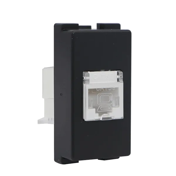 КОМПЬЮТЕРНАЯ РОЗЕТКА LECCE RJ45 CAT5E АНТРАЦИТ | Купить онлайн — Megaluks