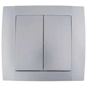 SR-2504 2 BUTTONS 1 WAY SWITCH SILVER GREY