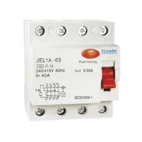 RESIDUAL CURRENT DEVICE JEL1A 4P 80A/100MA