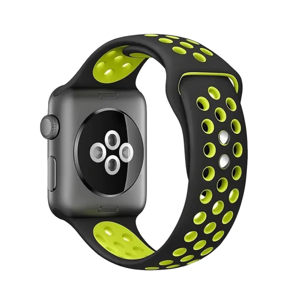 Crong Duo Sport - Apple Watch Band 38/40/41/42 mm (Black/Lime)