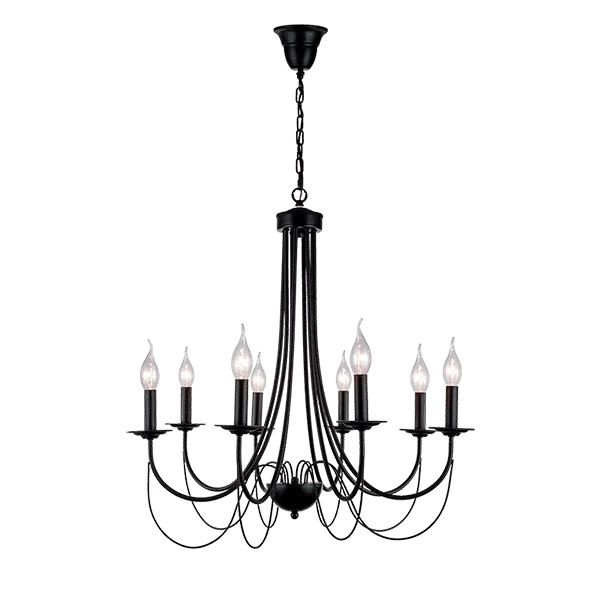 ANGELA CHANDELIER 8XE14 BLACK