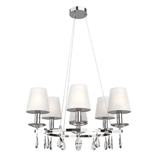 BARBARA CHANDELIER 6XE14 WHITE/CHROME