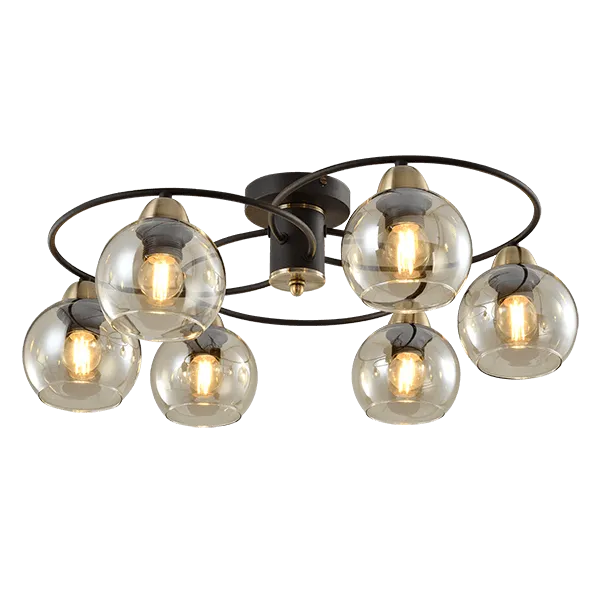 JAY CHANDELIER 6XE27 BLACK/BRONZE | Buy online — Megaluks