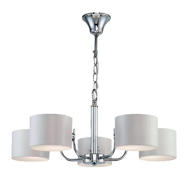 MELODY CHANDELIER 5xE27 CHROME/WHITE