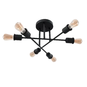 SALLY CHANDELIER 6XE27 BLACK | Buy online — Megaluks