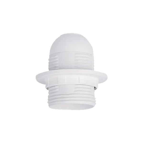 LAMP HOLDER WITH PLASTIC COVER AND RING E27 WHITE | Buy online — Megaluks