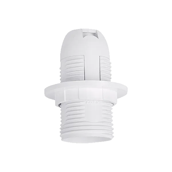 LAMP HOLDER WITH PLASTIC COVER AND RING E14 WHITE | Buy online — Megaluks