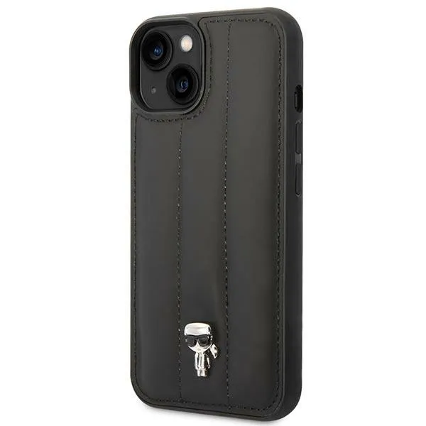Karl Lagerfeld Quilted Puffy Ikonik Pin  Case iPhone 14 Plus (Black)