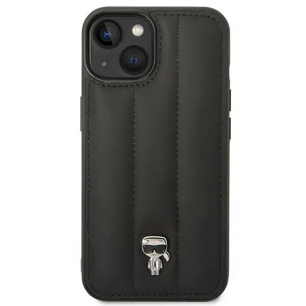 Karl Lagerfeld Quilted Puffy Ikonik Pin  Case iPhone 14 Plus (Black)