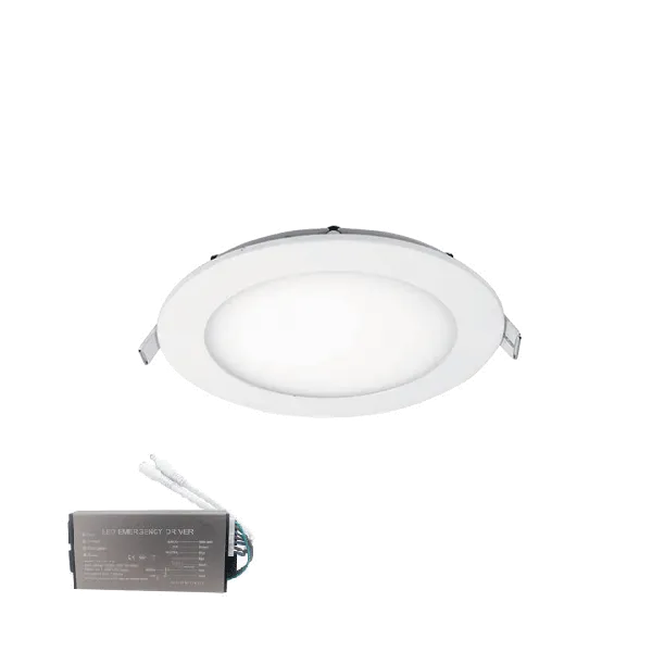 STELLAR LED PANEL ROUND RECESSED MOUNT 12W 6500K+ EMERGENCY KIT