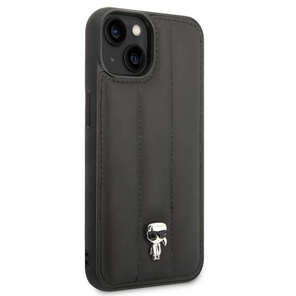 Karl Lagerfeld Quilted Puffy Ikonik Pin  Case iPhone 14 Plus (Black)