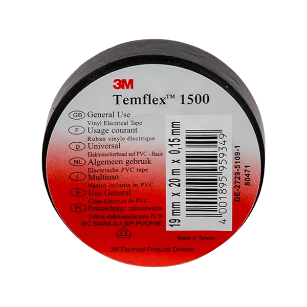 TEMFLEX 1500 elektriteip 20M/19MM must | Osta veebist — Megaluks