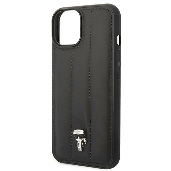 Karl Lagerfeld Quilted Puffy Ikonik Pin  Case iPhone 14 Plus (Black)