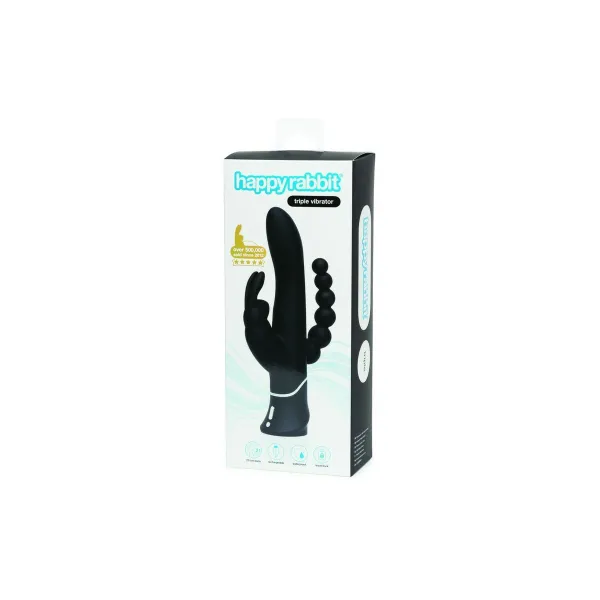 Multifunkcionālais Vibrators Happy Rabbit 01253 Melns