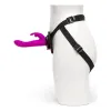 Realistiškas vibratorius Happy Rabbit Strap-On Harness Set Purple 12,7 cm