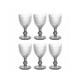 Wine glasses with crystal pattern, 330 ml, 6 pcs
