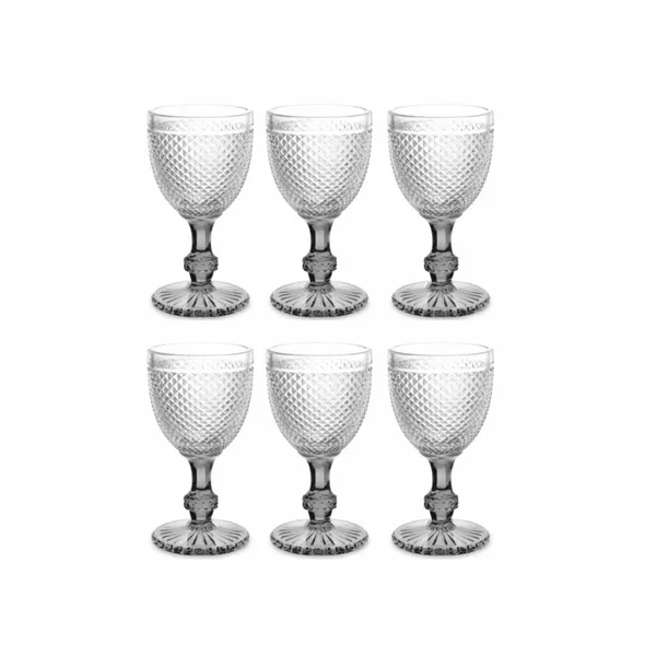 Wine glasses with crystal pattern, 330 ml, 6 pcs