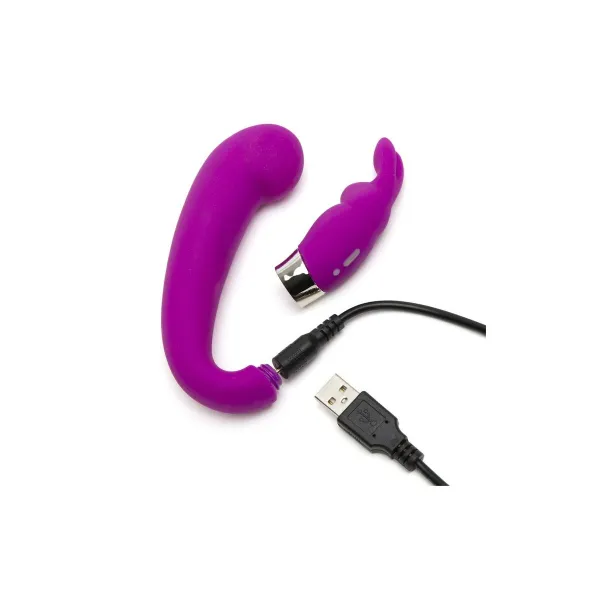 Jänisvibraattori Happy Rabbit G-Spot Clitoral Curve Purppura 30 x 40 cm