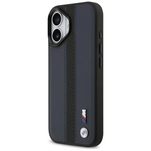 BMW M Perforated Stripe Logo MagSafe - iPhone 17 Case (Navy Blue)