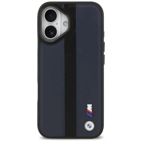 BMW M Perforated Stripe Logo MagSafe - iPhone 17 Case (Navy Blue)