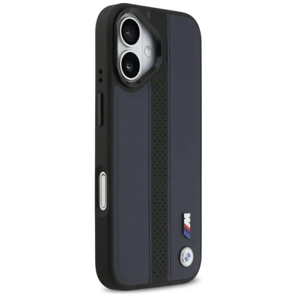 BMW M Perforated Stripe Logo MagSafe - iPhone 17 Case (Navy Blue)
