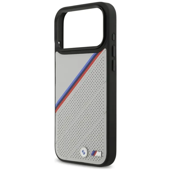 BMW M Tricolor Metal Logo MagSafe - iPhone 17 Pro Max Case (Gray)