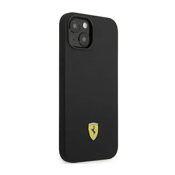 Ferrari Silicone Metal Logo - Case for iPhone 14 Plus (Black)