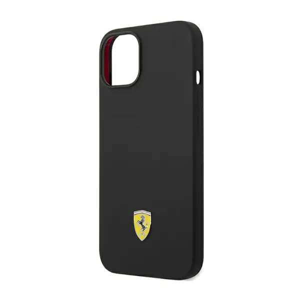 Ferrari Silicone Metal Logo - Case for iPhone 14 Plus (Black)