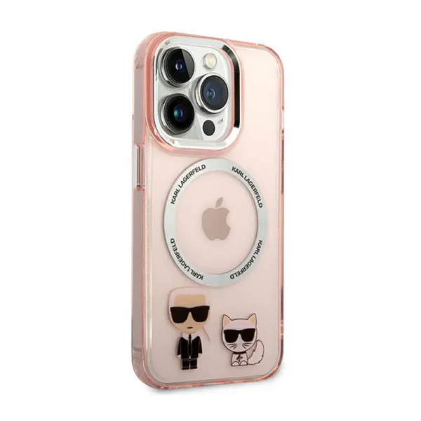 Karl Lagerfeld Karl&Choupette Aluminium MagSafe - Case for iPhone 14 Pro (Pink)