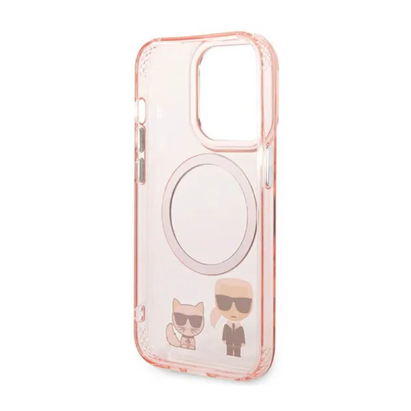 Karl Lagerfeld Karl&Choupette Aluminium MagSafe - Case for iPhone 14 Pro (Pink)