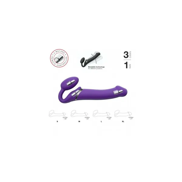 Kaksoispenetraatiokuristin Strap-on-me Purple Purppura L