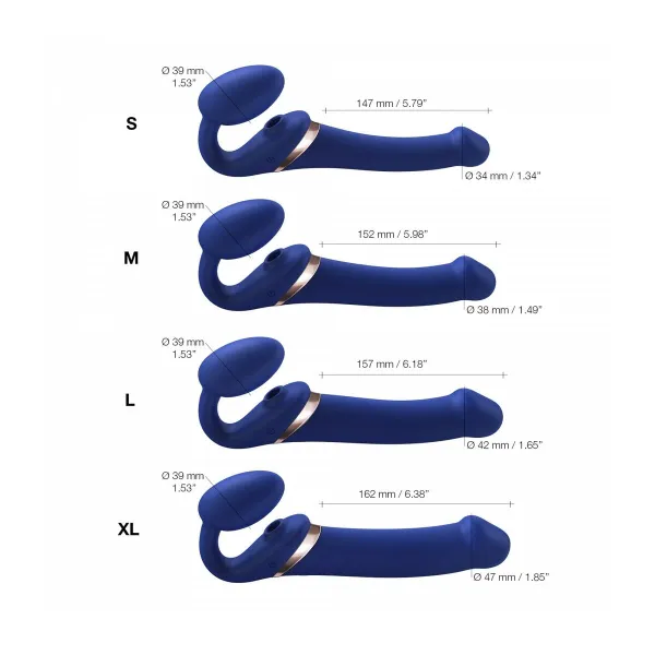 Vibratorius Strap-on-me 6017401 Mėlyna L