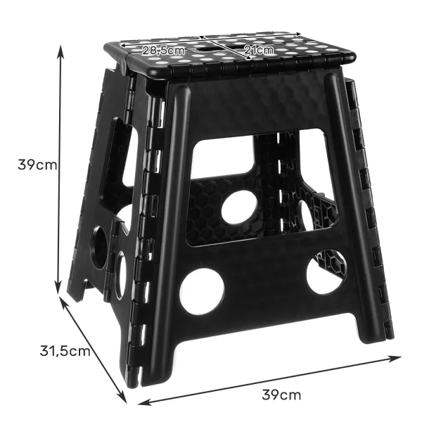 Saliekams krēsls melnbalts 39 cm