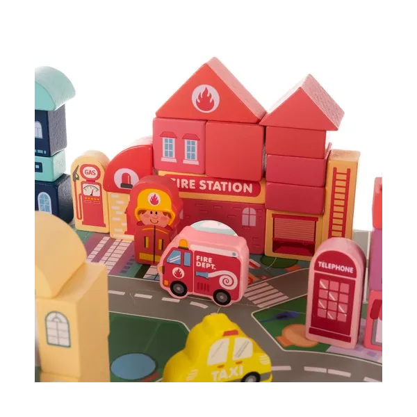 Wooden blocks - city 100pcs Kruzzel 19159