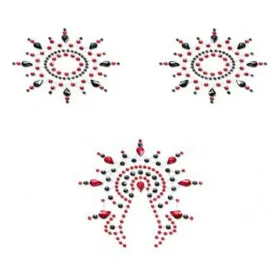 Komplekts Glorija, melns & sarkans Mystim (3 pcs)