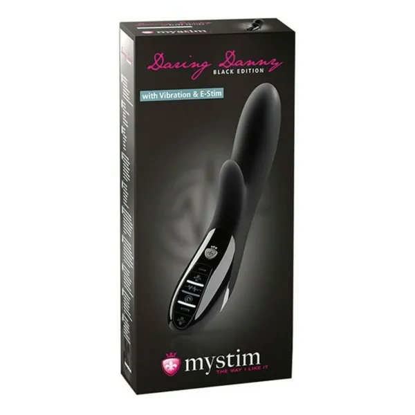 Divkārši Stimulējošs Vibrators Mystim Daring Danny Estim Melns