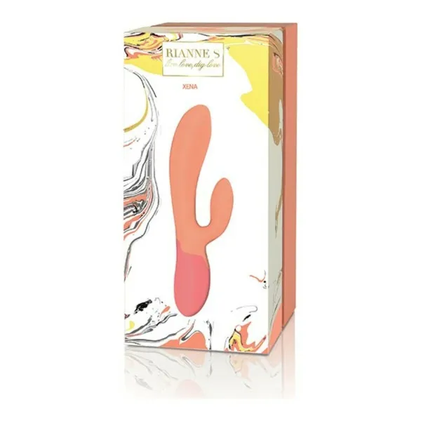 Двойной стимулирующий вибратор Rianne S Essentials Xena Rabbit Оранжевый Коралл