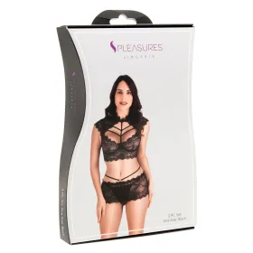Apatiniai komplektai S Pleasures Juoda (Vienas dydis)