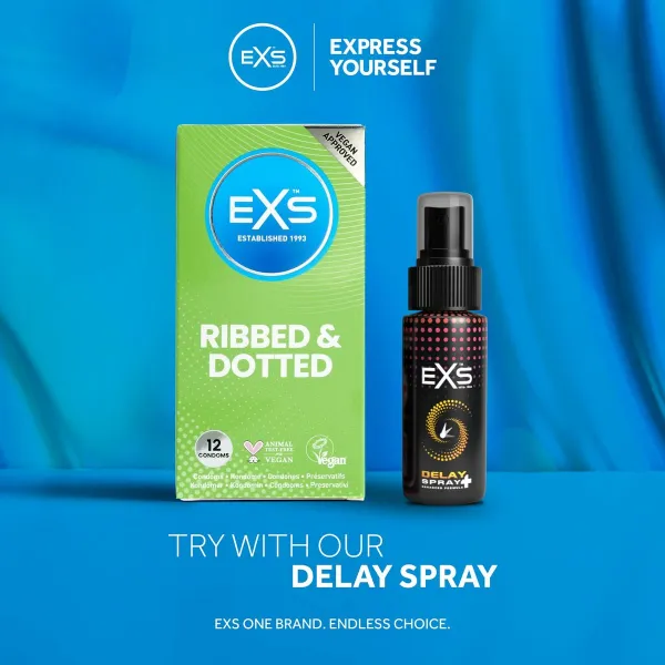 Kondomit EXS Ribbed 12 osaa