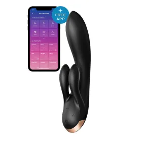 Divkārši Stimulējošs Vibrators Satisfyer Flex Melns