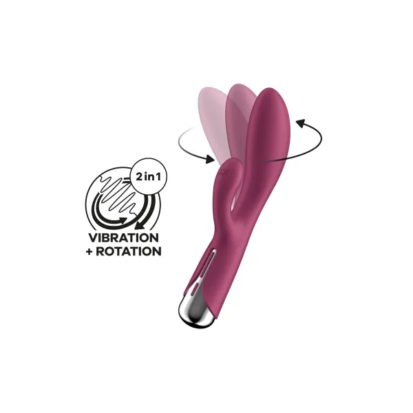 Tihe Topeltstimulatsioon Vibe Satisfyer Spinning Rabbit 1 Punane