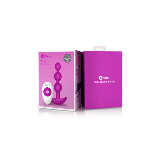 Kolme helmega anaalvibraator fuksiaroosa B-Vibe 92740 Roosa